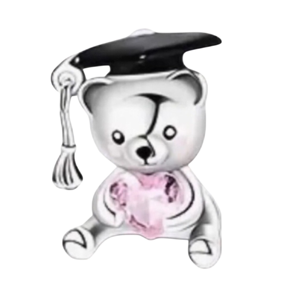 Silver Graduation Bear Congratulations Charm Pandora Style